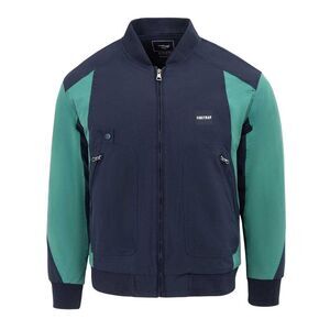 Firetrap Mens Colour Block Bomber Jacket / Navy